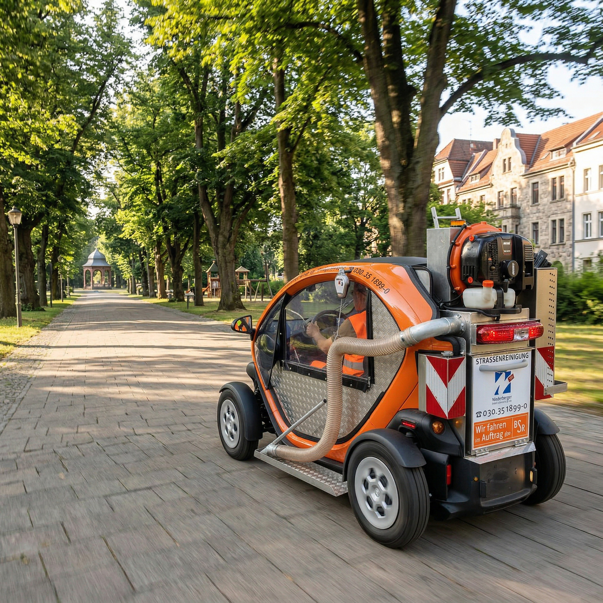 Hundekotmobil in einem Stadtpark – effiziente Grünflächenreinigung für Reinigungsbetriebe